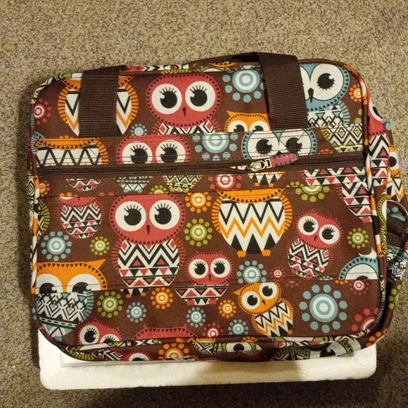 rockland owl tote tavel laptop bag with strap velcro closure new no tags multico - Picture 4 of 9